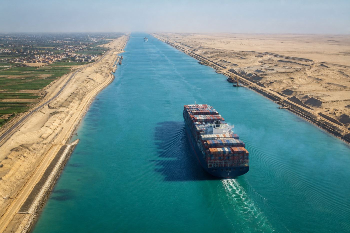 Vessel transiting the Suez Canal